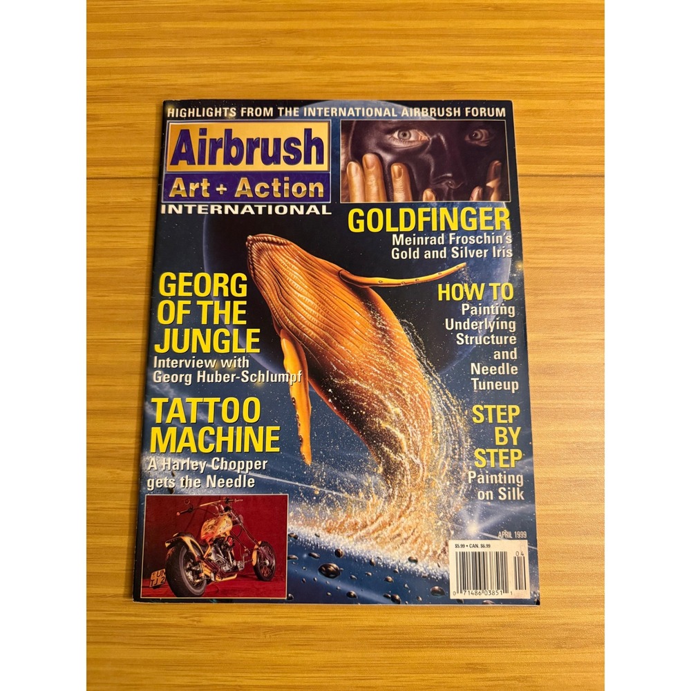 Airbrush Art + Action International Mag Apr 1999 Goldfinger Georg of the Jungle